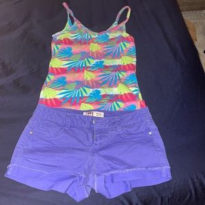 Hawaiian jean short outfit